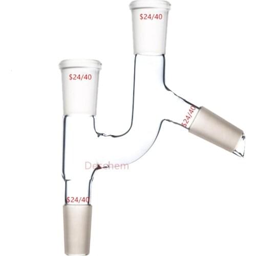 24/40 Four-Way Claisen Distillation Connecting Glass Adapter,Lab Glass Tube