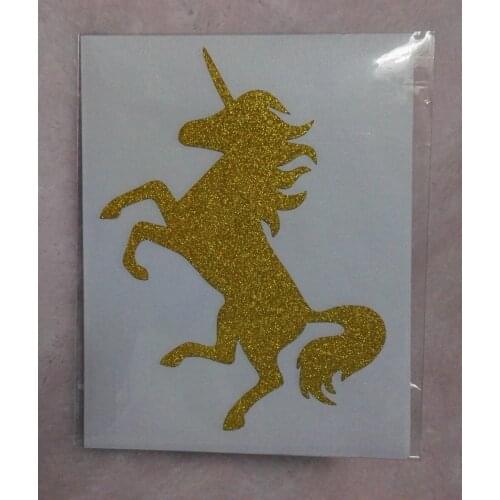 25pcs - 10x7.4cm Unicorn gold glitter sticker label for birthday party