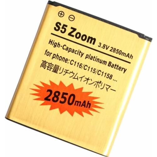 5pcs/lot 2850mAh EB-BC115BBC Replacement Gold Li-ion Battery For Samsung Galaxy K S5 Zoom C1116 C115 C1158 Bateria Batterij