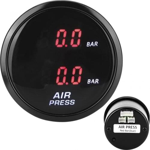 2inch 12V Car Bar Turbo Boost Gauge Meter LED Red Digital Display Air Pressure Sensor Kit High Quality Car Accessoires New