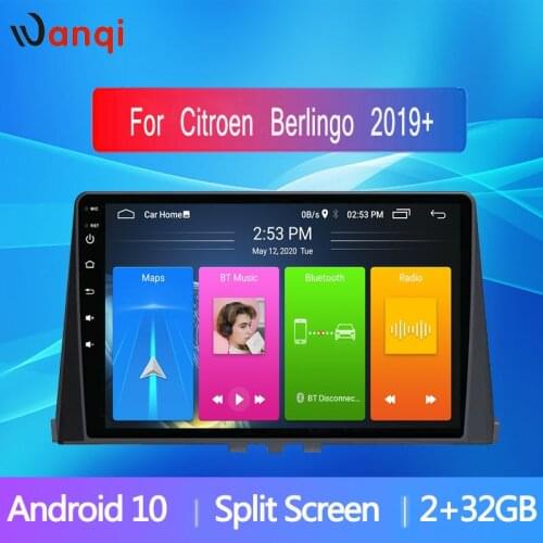 Wanqi RDS 2+32GB Android 10.0 Car radio stereo player GPS navigation multimedia AHD for Citroen Berlingo 2019+ NO DVD 2 Din
