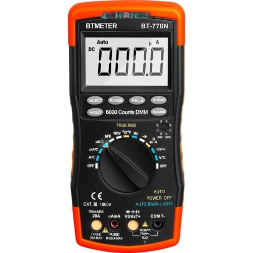 BTMETER BT-770N Digital Multimeter Auto/Manual Range Avometer Universal Meter 6000 Counts With Self-Locking Protection,NCV