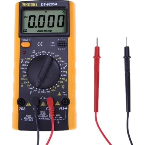 NEW DT9205 LCD Digital Multimeter Voltmeter 1999 Backlight AC/DC Ammeter Voltmeter Ohm Tester Meter Current Capacitance Tester
