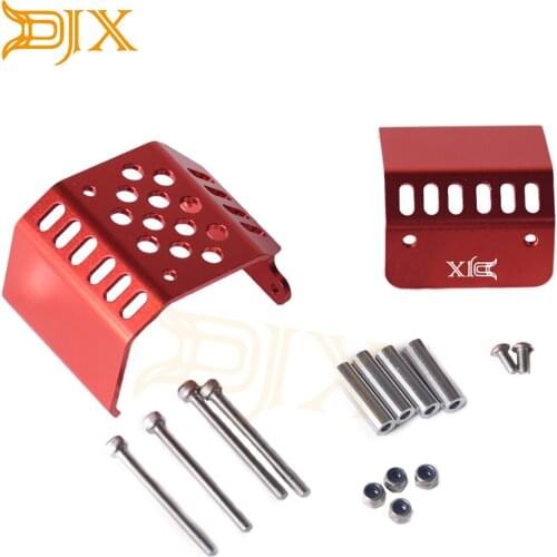 DJX CNC Aluminum Alloy &Rear Differential Protector Axle Skid Plate For 1/10 Axial SCX10 Off-Road Crawler