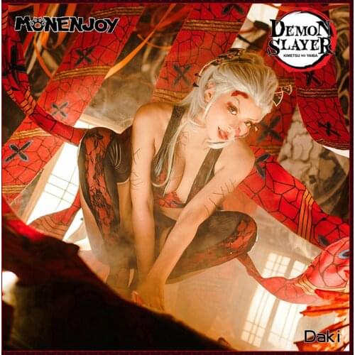 Monenjoy Demon Slayer Daki Cosplay Warabihime Cos Battle Suit Sexy Halloween Costume Sets