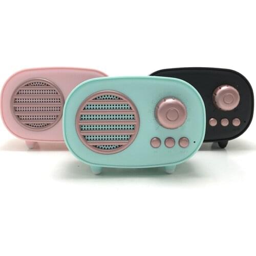 Mini Bluetooth Speaker Christmas Gift Desktop Retro Support TF Card U Disk FM Radio Wireless Portable Subwoofer