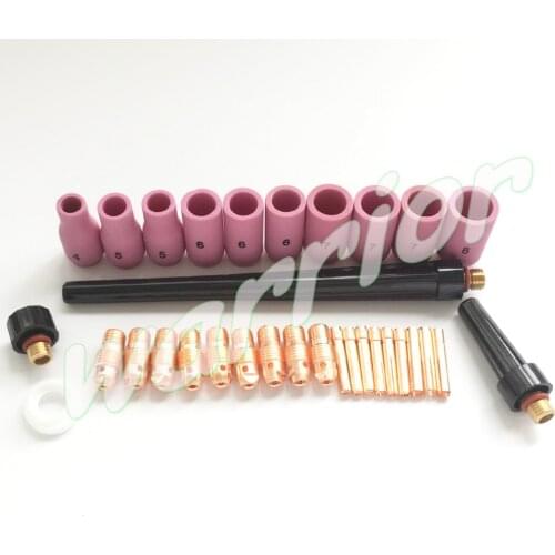 32pcs WP 9 20 25 TIG Welding Torch Accessory Kit Alumina Nozzles Collet And Collet Body 1/16" 3/32" 1/8"