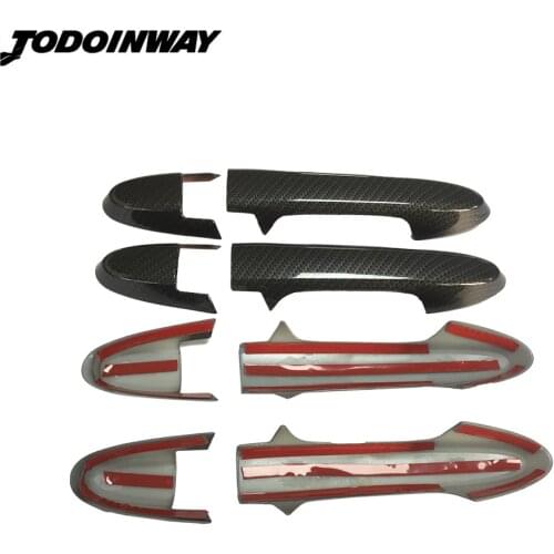 Car Door Handle Frame Sticker For Honda JAZZ MK3 2015-2019 Auto Styling ABS Carbon Fiber Protective Cover Catch Cap