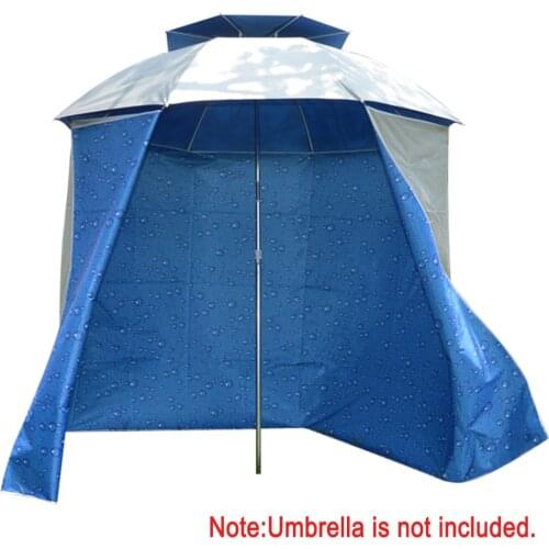 4.8m Rainproof Wall Cloth of Fishing Umbrella Folding Shade Cloth Beach Sun Protect Apron with Carabiners