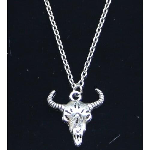 New Fashion Necklace 21x20mm skull bull ox Pendants Short Long Women Men Colar Gift Jewelry Choker