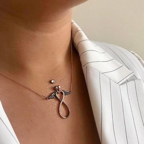 One Body Two Love 925 Sterling Silver Necklace Women Girls Gift Jewelry Accessories Fashion Handmade Elegant Chain