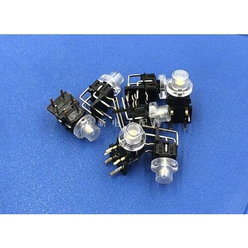 Original new 100% 1BT016-11230-004-4F button switch with red and white double color lamp with cap touch switch bend foot 6pin