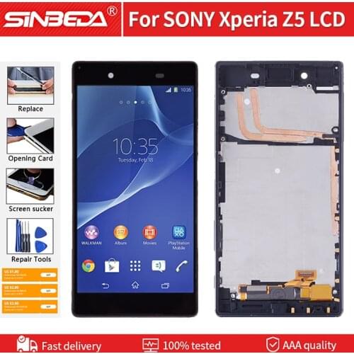 5.2" Original LCD Display For SONY Xperia Z5 E6603 E6633 E6653 E6683 LCD Display Touch Screen With Frame Digitizer Replacement