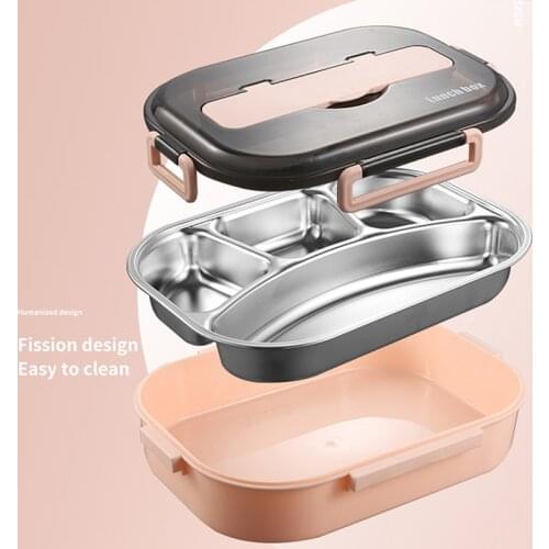 Portable 304 Stainless Steel Lunch Box Hot Japanese Style Compartment Bento Box Kitchen Leakproof Food Container