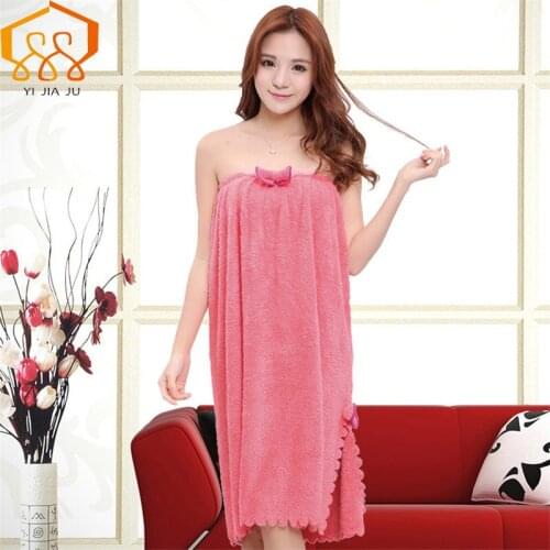 Sexy Solid Women Bath Towel Soft Microfiber Fabric Wearable Beach Towels Super Absorbent Spa Bathrobes Bath Skirt 140x80cm