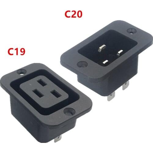 SS-3A SS-3B IEC Inlet AC 250V 16A IEC 320 C19 C20 Panel Mount Plug Connector Socket