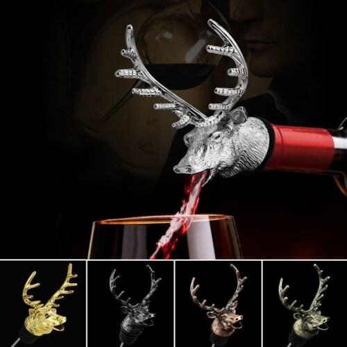 Stainless Steel Deer Head Champagne Wine Stopper for Bottle Beer Beverage Cork Vacuum Sealed Wedding Favor Kitchen Decor Tools