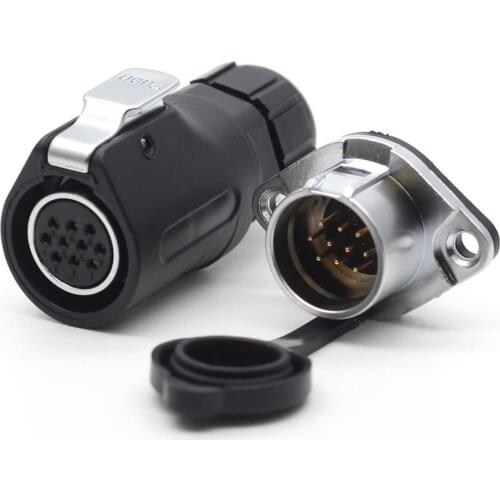 XHP20, IP67 Waterproof 10 Pin LED Light Power Aviation Connector Male Socket Female Plug Cable For 3-12mm