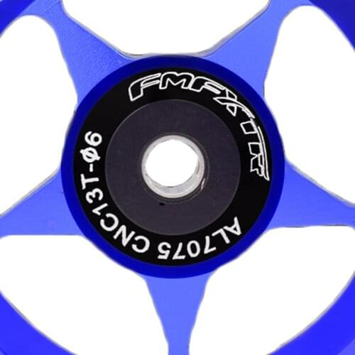 CNC Rear Derailleur 13T MTB Mountain Bike Jockey Wheel Pulley Guide with Ceramic Bearing Wheel Blue