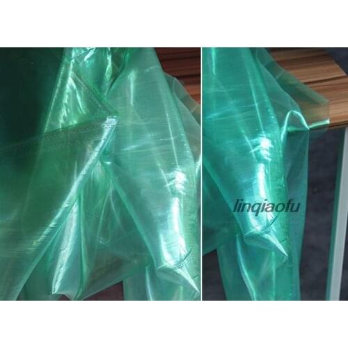 Symphony laser green organza mesh perspective dress fashion wedding dress fabric High-end laser clothing fabric