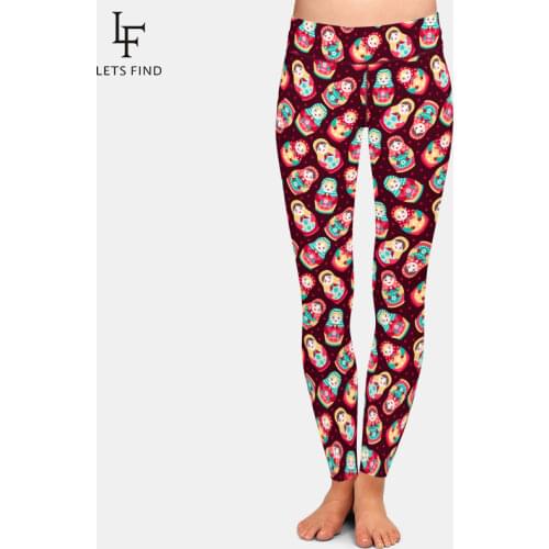 LETSFIND 2021 New Cute Female Doll Digital Print Women Elastic Leggings Fashion High Waist Plus Size Soft Slim Fitness Leggings