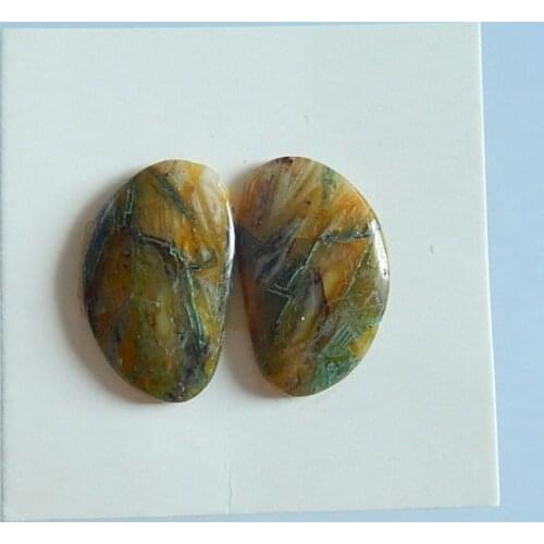 Bamboo Agate fashion women earring Cabochon Pairs,semiprecious earring,20x12x3mm,3.1g
