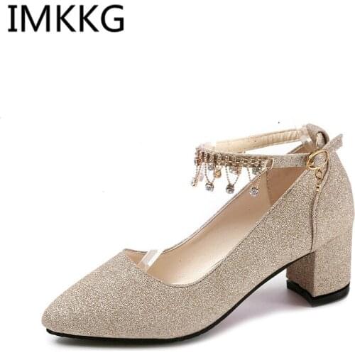 Leisure Womens Sexy Pointed Toe Square heel Shoes One Word Buckle Fine High Heel Sandals Zapatos de mujer A00007