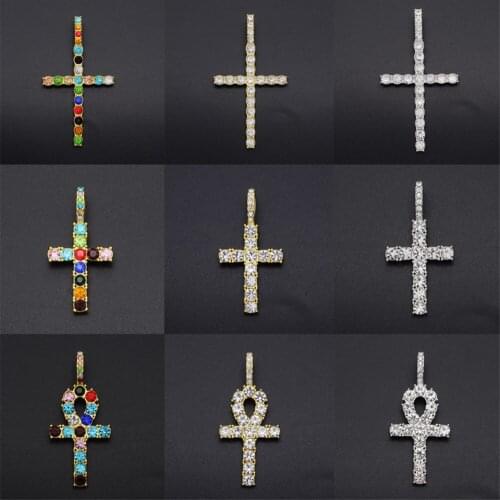 Gold Color Silver Color Cross Life Tree Cubic Zirconia Necklace Bracelet Pendants DIY Constellation Jewelry Accessories