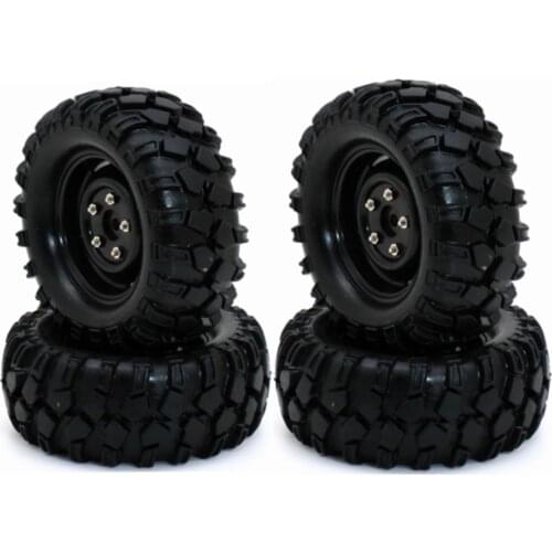 1/10 RC Rock Crawler 1.9" Tires and Wheels (4) 90mm Fits Axial SCX10 CC01