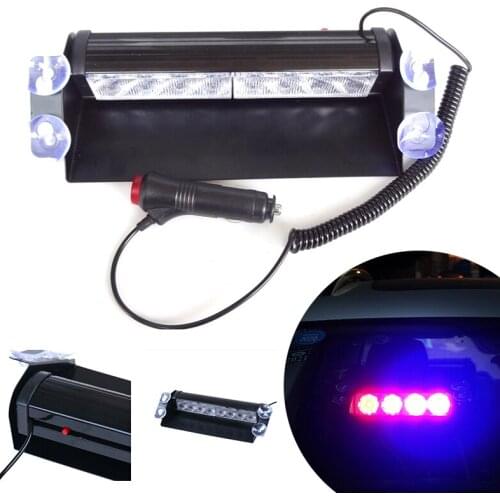 1PCS 8LED Shovel Light LED High-brightness Front Block Suction Cup Strobe Lamp 12V Stroboscope Warning Light