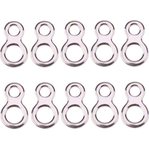 10Pcs/set Fishing Butterfly Jigging Stainless Steel Figure 8 Solid Ring Assist Hook Fishing Tackle Tool Accessories
