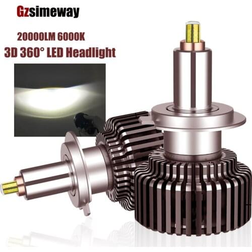 2PCS H4 LED Lamp H7 9005 HB3 LED H11 H8 H1 Bulb Car Headlight 20000LM CSP Chip 6 Sides 3D Canbus 360 degree Auto Fog Lights 12V