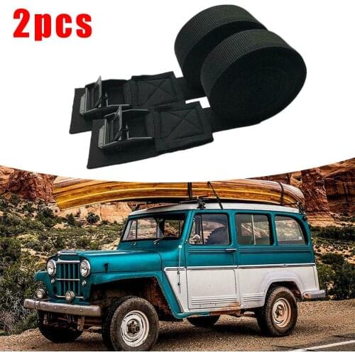 2pcs 9.8 Ft Car Roof Rack Kayak Cam Buckle Lashing Strap Luggage Strap For Kayak Bicycle Surfboard Lashing Tie Down Straps