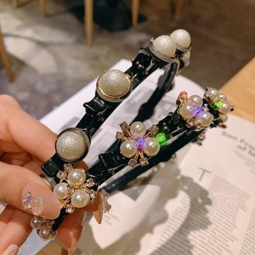 Hair Clip Headband Hair Plate Hair Artifact Broken Retro Female Side Clip Pearl Hair Accessories for Women