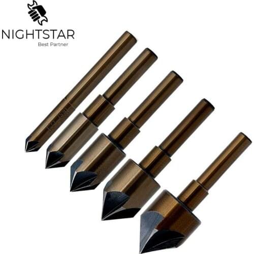 5pcs Metric Drill Press Countersink Boring Bit Single Blade 82 Degree Chamfering Cutter 1/4 3/8 1/2 5/8 3/4 HSS 4341