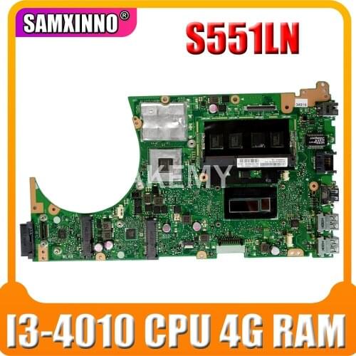 Akemy For ASUS S551LN Laotop Mainboard S551 S551L S551LB S551LN R553L Motherboard with GT840/V2G I3-4010 CPU 4G RAM