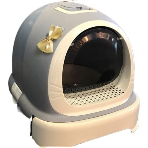 Automatic Cat Litter Box Self Cleaning Training Furniture House Cat Supplies Potty Large Arenero Gato Pet Products BD50CB