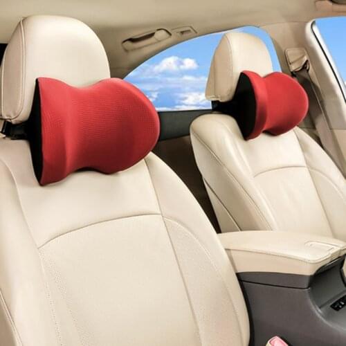 Car Headrest Neck Pillow For Seat Chair In Auto Memory Foam Cotton Mesh Cushion Fabric Cover Soft Head Rest Travel Support