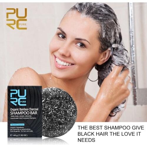 Bamboo Charcoal Shampoo for Hair Gray White Hair Color Dye Treatment Clean Detox Soap Black Hair Shampoo Hair Scalp Treatment 5