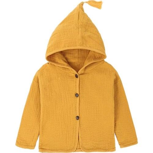 Girls Jackets Kids 2019 New Baby Boys Clothing Tassel Hat Design Cotton Linen Childrens Tops Shirt 1-4Y Blouse Toddler Clothes