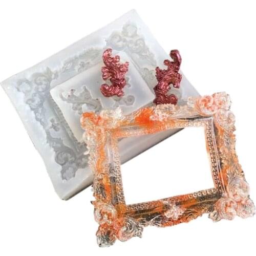Handmade Photo Frame Resin Mold Silicone Picture Frame Fondant Mold Art Craft A0NF
