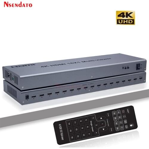 HDMI Quad Multi Viewer 4k 16X1 Video Switcher 16 In 1 Out HDMI Seamless Switch Multi-Viewer PIP Display Screen Divider Converter