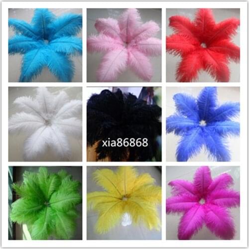 HOT! 10 pcs 12-14"/ 30-35cm Choose Colors Beautiful Ostrich Plume DIY Carft Wedding Party Centerpieces Natural Ostrich Feather