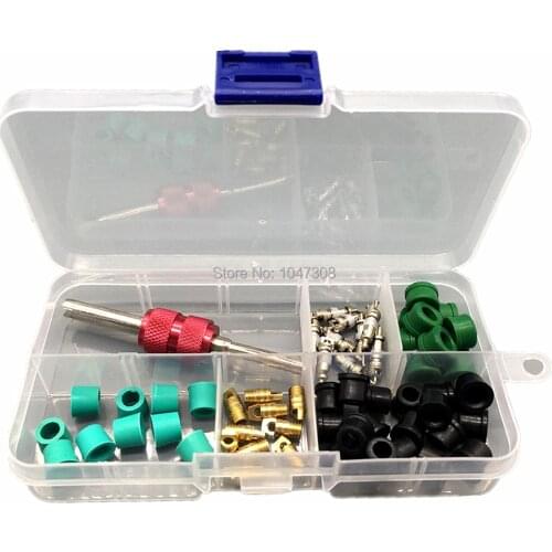 Valve Core Remover Installer Tool 2 Way Tool Key Rubber O-Ring Seals O Ring Seal Washers Gasket Air Conditioning Valve Cores