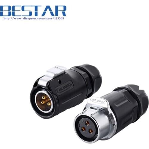 Cables Industrial waterproof Aviation Connector 2pin 3pin 4pin 5pin Plug socket, IP67, LED Power cable connector connecting/dock