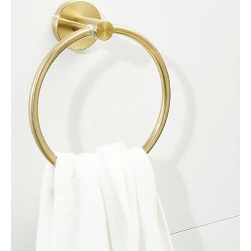 Golden Hand Towel Ring Holders Hook for Bathroom Rack Hanger Organizers Home Storage Towel Ring Stainless Steel Wall Mounted