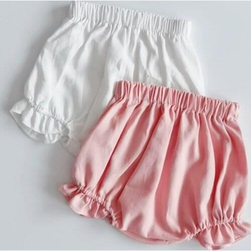 Sweet Princess Style Kids Clothes New Summer Baby Girls Linen Cotton Shorts Infant Baby Girls High Quality Casual Costume for To