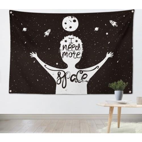 I NEED MORE HALE cartoon cosmic hang cloth hanging flag bar studio tide shop home wall decoration background