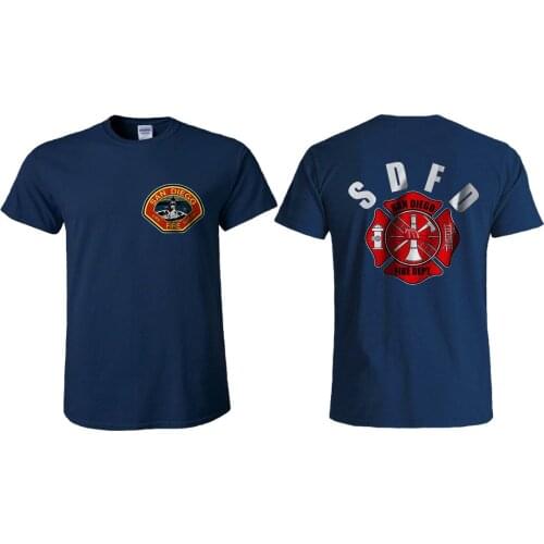 2019 Summer Fashion Hot Sale Men O-Neck T Shirt San Diego Life Fire Safety Logo Mens Design T Shirt