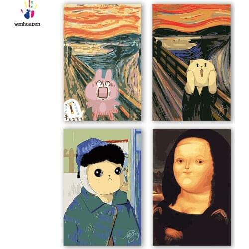 DIY colorings pictures by numbers with colors Funny world famous painting picture drawing painting by numbers framed Home